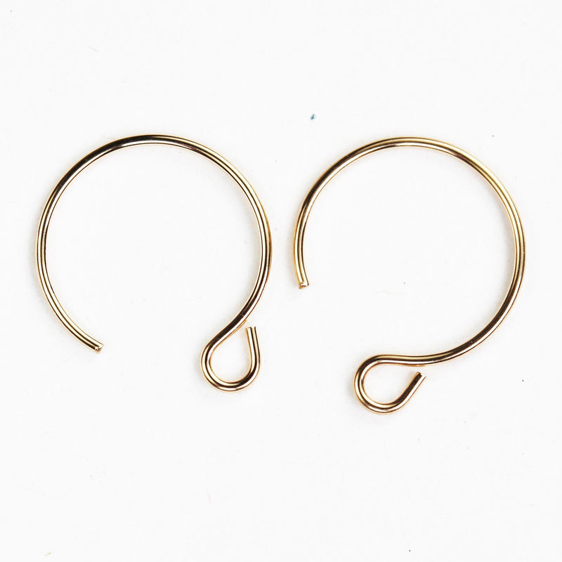 4pcs 14k Gold Filled French Earrings  Jewellery Findings Earwire, 13mm Fishhook  , Earring Hook 22gauge thick