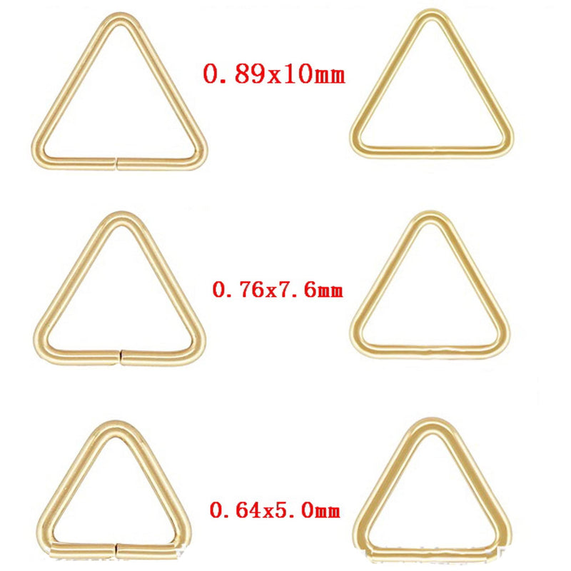 14k Gold Filled 5mm/7.5mm/ 10mm Open and Closed Triangle Wire Charm Beads Jewellery Findings Charm / Pendant