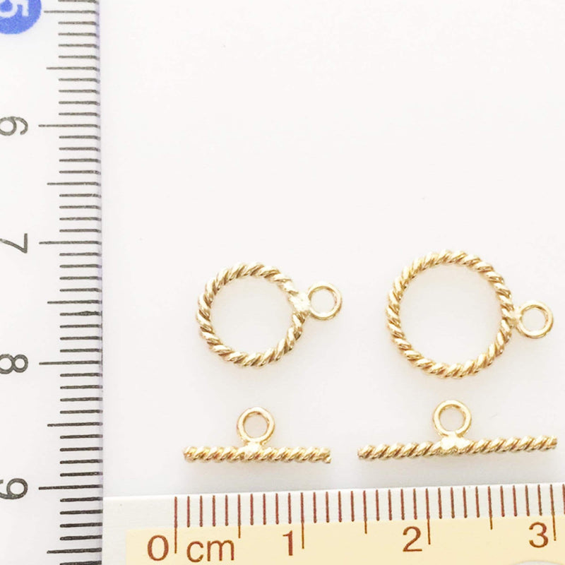 Toggle clasp 14k gold filled jewelry making findings , 1 set 9mm or 11mm circle