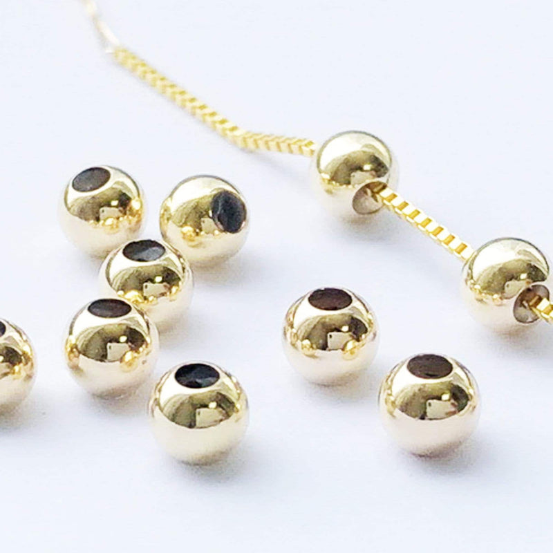 14k Gold Filled 5pcs Jewellery Making Findings Stopper beads, 3/4mm ball