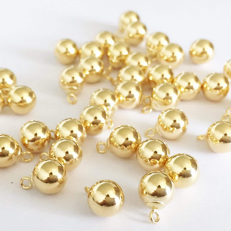 14k gold filled 2pcs jewellery making findings charm beads,3/4mm Ball with ring 0.5*2.4mm,1mm hole