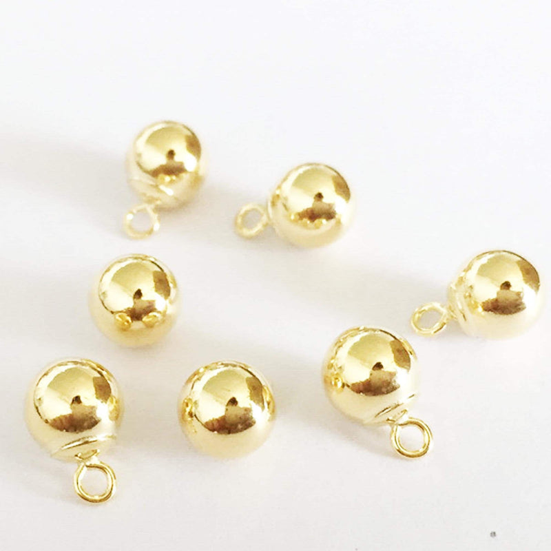 14k gold filled 2pcs jewellery making findings charm beads,3/4mm Ball with ring 0.5*2.4mm,1mm hole