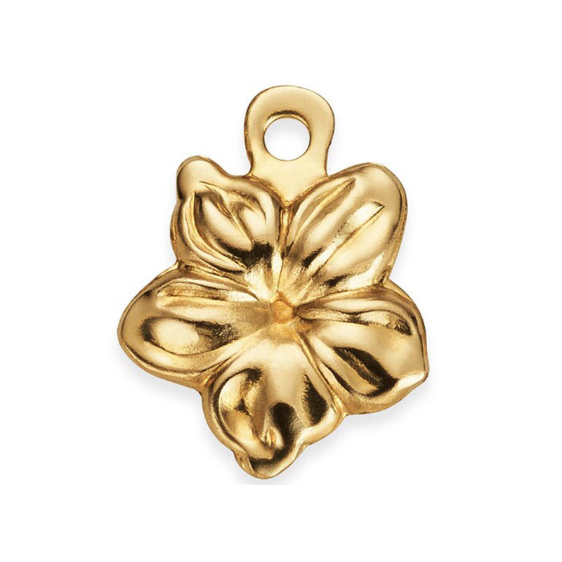 14k Gold Filled 1pc of 11*12 mm Flower Charm Beads Jewellery Findings Charm / Pendant, One Side Flower Charm, 1mm hole