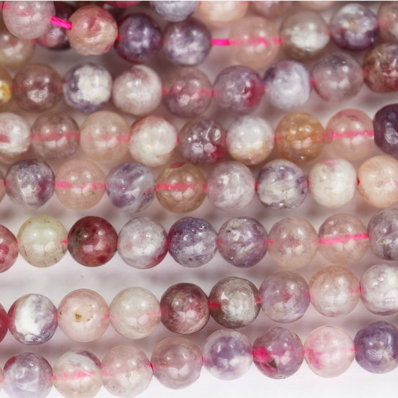 Pink tourmaline, 8mm pink round gemstone strand, 15.5 inch , about 50 beads , 1mm hole