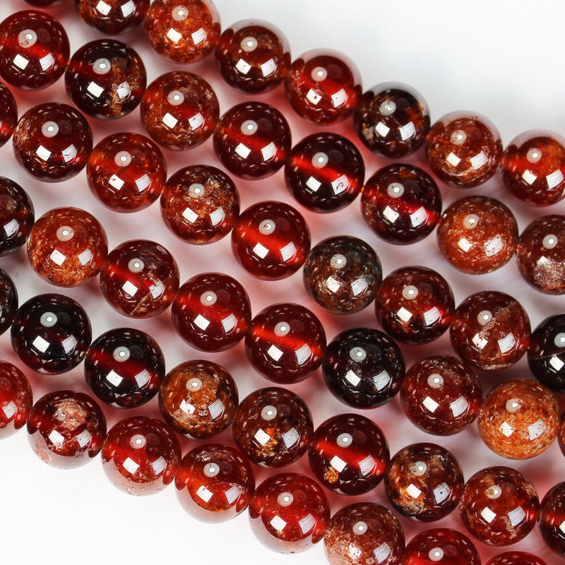 Natural orange garnet, 6mm round gemstone, one full strand, hole 1mm, 16" strand, about 60beads