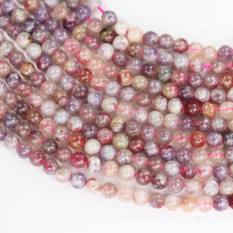 Pink tourmaline, 8mm pink round gemstone strand, 15.5 inch , about 50 beads , 1mm hole