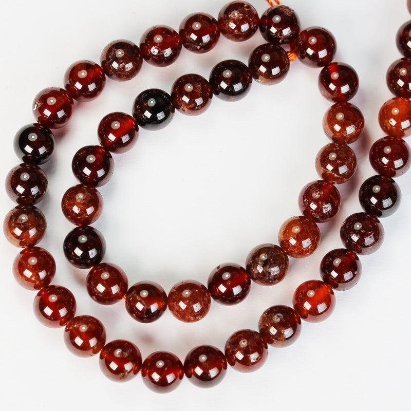 Natural orange garnet, 6mm round gemstone, one full strand, hole 1mm, 16" strand, about 60beads