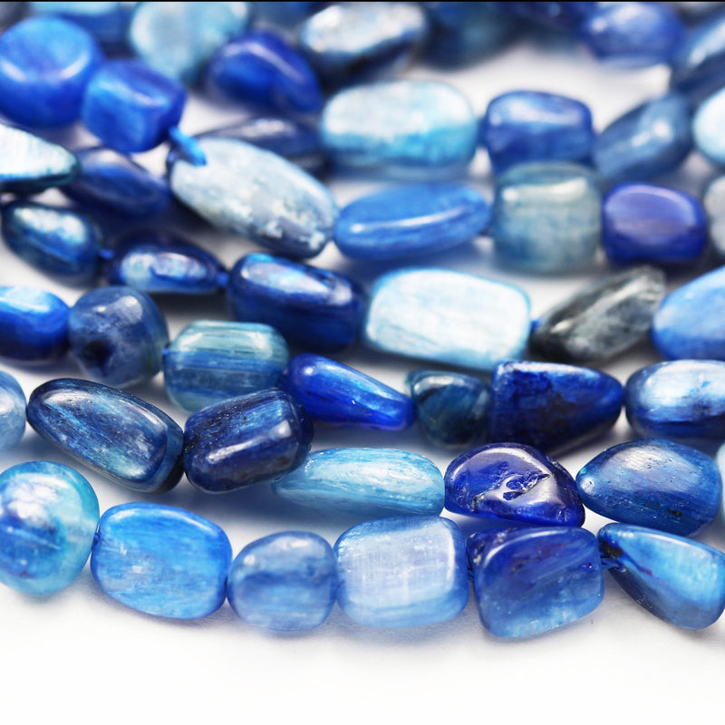 Natural Kyanite,7-10mm*7mm Natural nugget shape Gemstone Chips, 16 inch ,1mm hole