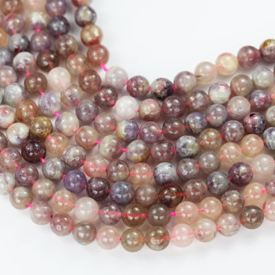 Pink tourmaline, 8mm pink round gemstone strand, 15.5 inch , about 50 beads , 1mm hole