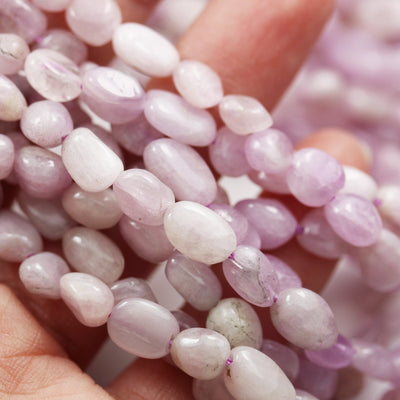 Kunzite, 6*8mm Nugget Shape Gemstone Strand, 15.5inch , about 50 beads ,1mm hole