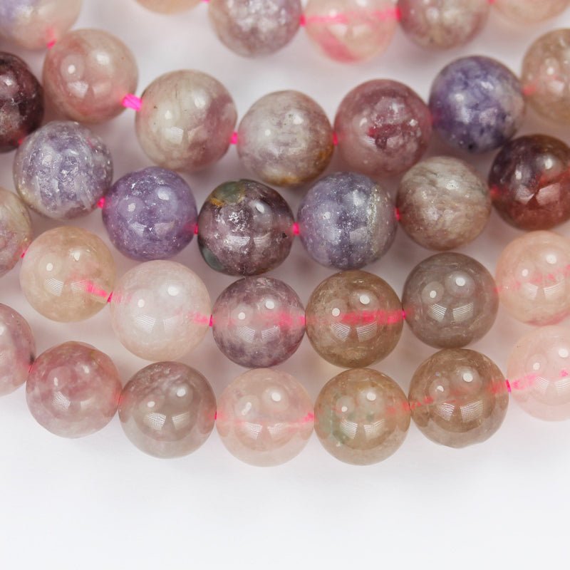 Pink tourmaline, 8mm pink round gemstone strand, 15.5 inch , about 50 beads , 1mm hole