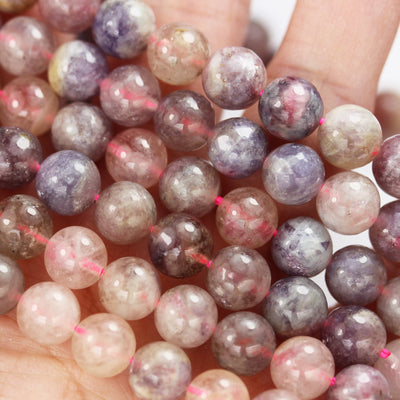 Pink tourmaline, 8mm pink round gemstone strand, 15.5 inch , about 50 beads , 1mm hole