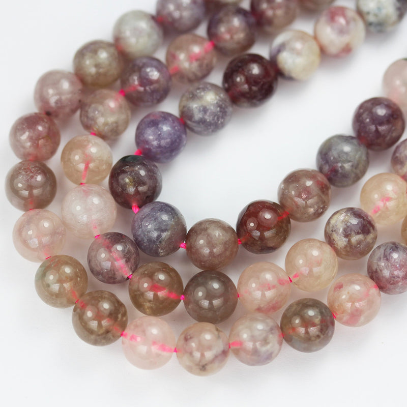 Pink tourmaline, 8mm pink round gemstone strand, 15.5 inch , about 50 beads , 1mm hole