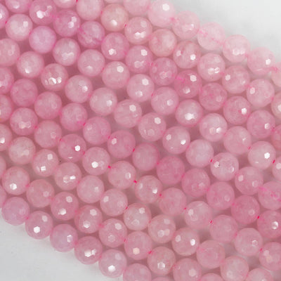 Genuine natural Madagascar rose quartz gemstone purple pink 10mm faceted round strand, 16inch , about 38 beads, hole1mm