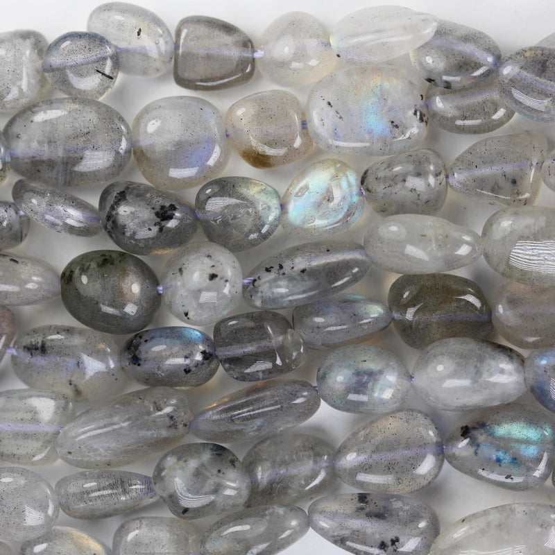 Labradorite,  10*8mm natural gemstone nugget beads, one full strand hole 1mm,16"