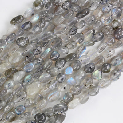 Labradorite,  10*8mm natural gemstone nugget beads, one full strand hole 1mm,16"