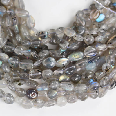 Labradorite,  10*8mm natural gemstone nugget beads, one full strand hole 1mm,16"