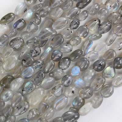 Labradorite,  10*8mm natural gemstone nugget beads, one full strand hole 1mm,16"