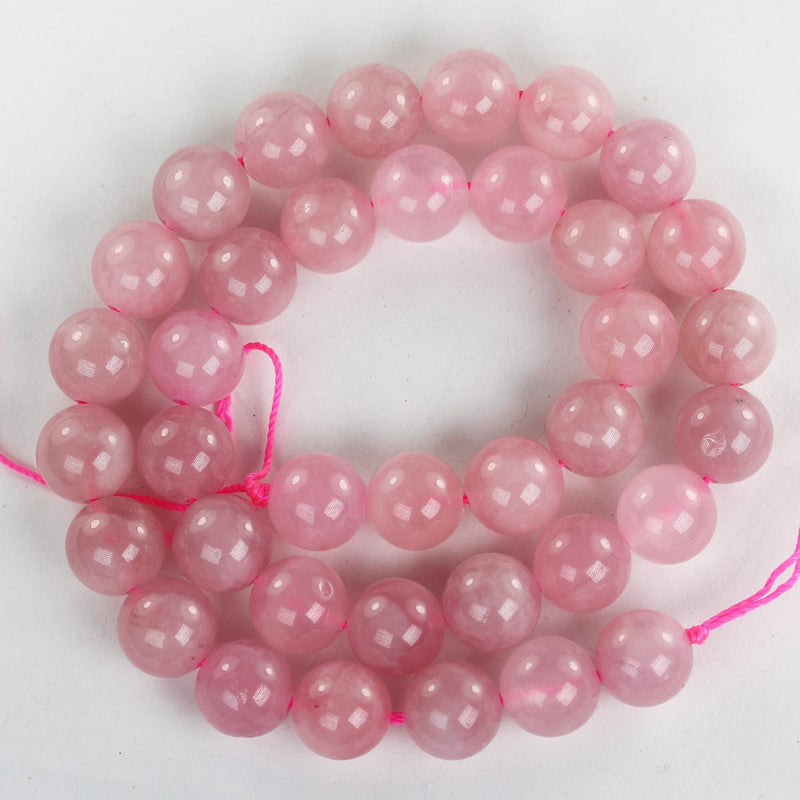 Natural Madagascar Rose Quartz Gemstone, pink 10mm round strand, 16" strand, about 36 beads, hole 1mm