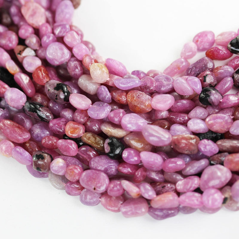 Natural Ruby, 6*7mm nugget , one full strand natural nugget shape gemstone beads, 16", 0.8mm hole