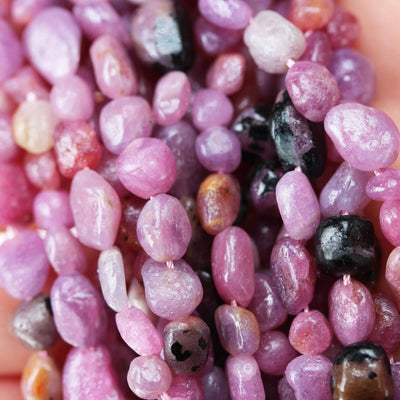 Natural Ruby, 6*7mm nugget , one full strand natural nugget shape gemstone beads, 16", 0.8mm hole