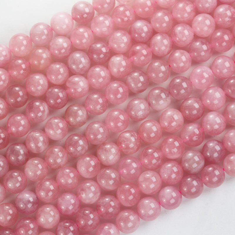 Natural Madagascar Rose Quartz Gemstone, pink 10mm round strand, 16" strand, about 36 beads, hole 1mm