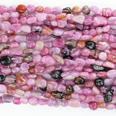 Natural Ruby, 6*7mm nugget , one full strand natural nugget shape gemstone beads, 16", 0.8mm hole