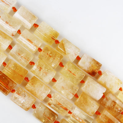 Natural Citrine , 12*17mm Faceted Tube Gemstone Strand, 15.5 inch, 1.5mm hole, about 21beads