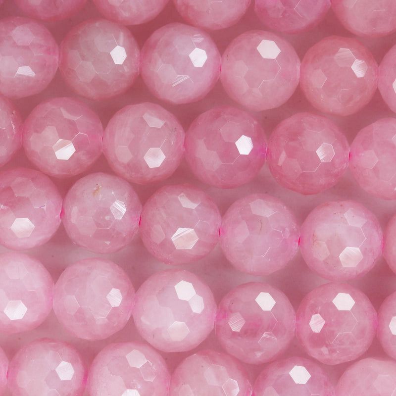 Genuine natural Madagascar rose quartz gemstone purple pink 12mm faceted round strand, 16inch , about 33 beads, hole1mm