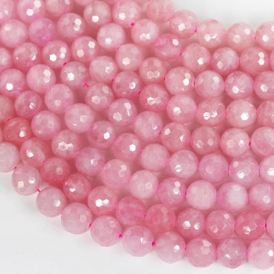 Genuine natural Madagascar rose quartz gemstone purple pink 12mm faceted round strand, 16inch , about 33 beads, hole1mm