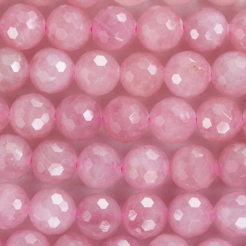 Genuine natural Madagascar rose quartz gemstone purple pink 12mm faceted round strand, 16inch , about 33 beads, hole1mm