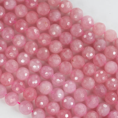 Genuine natural Madagascar rose quartz gemstone purple pink 12mm faceted round strand, 16inch , about 33 beads, hole1mm