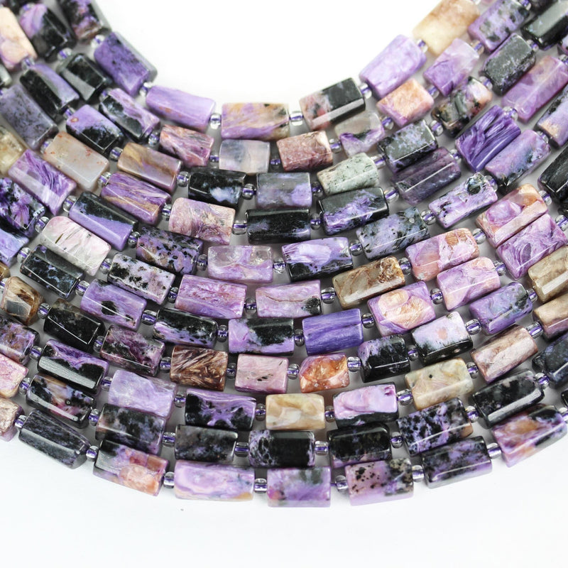 Natural charoite, 11*7mm faceted  tube gemstone, one full strand , hole 1mm,16", about 33beads