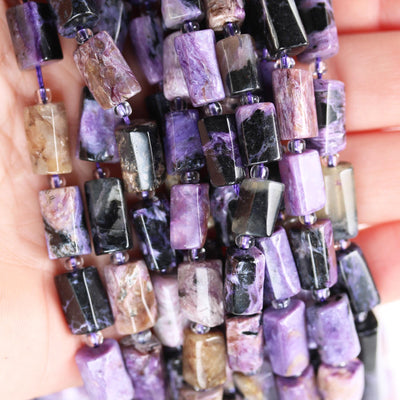 Natural charoite, 11*7mm faceted  tube gemstone, one full strand , hole 1mm,16", about 33beads