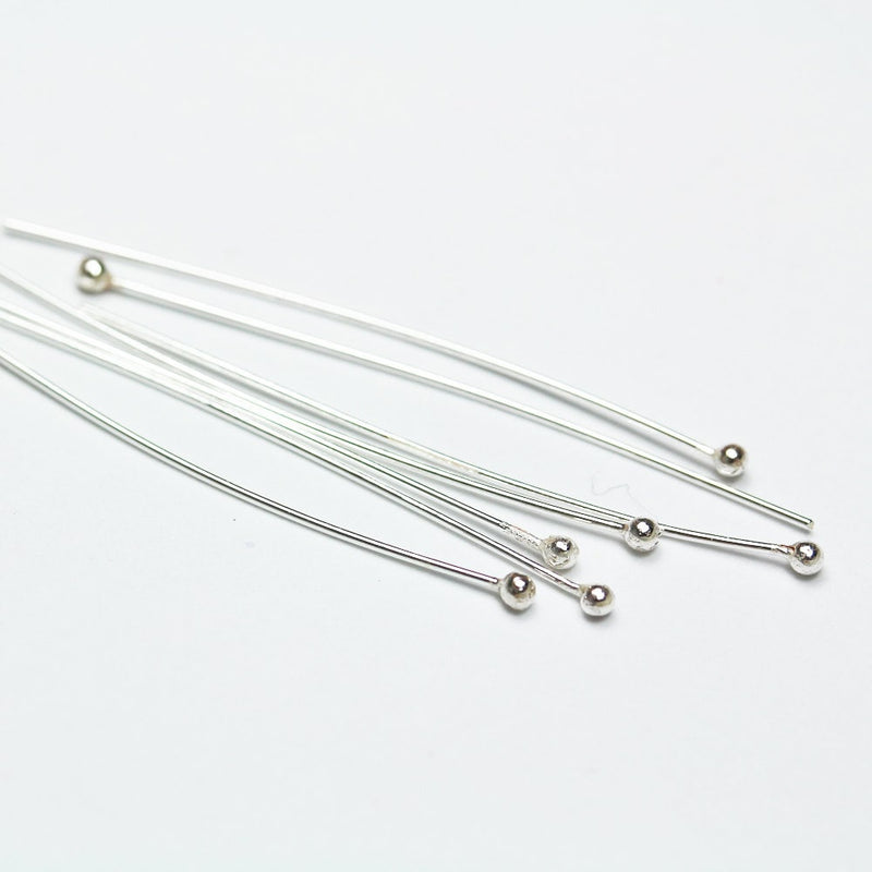 Ball Headpins 10pcs 35mm 22Gauge 925 Sterling Silver Jewellery findings Head Pin w/ball End,ball2mm