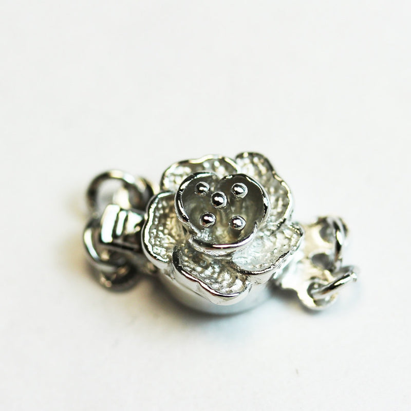 Necklace clasp 1pc 2-Strand 925 Sterling Silver Jewellery findings Flower Box Clasp,14*10mm