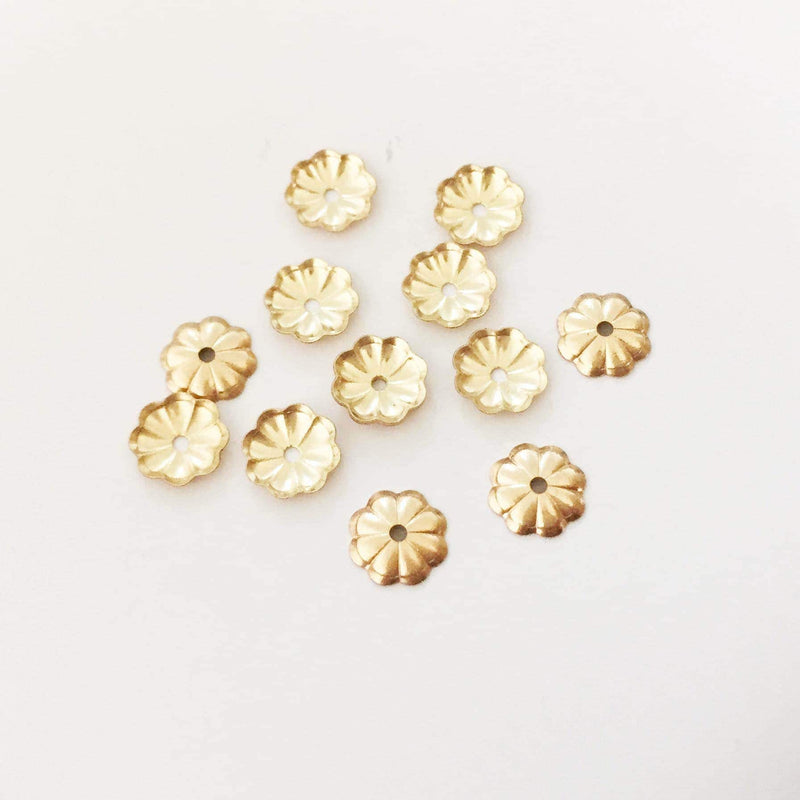 14k gold filled bead cap 10pcs jewelry making findings round bead cap,3/4/5/6mm bead cap,1mm hole