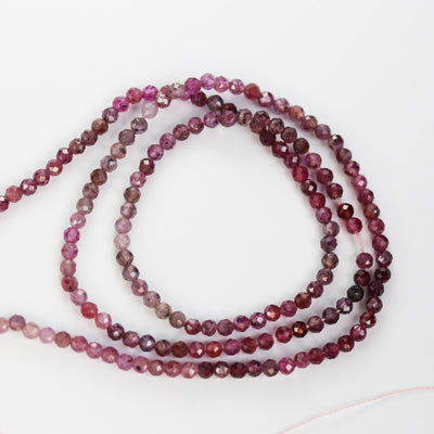 Natural Multicolor Ruby, 3mm faceted round natural gemstone beads, 150beads, 15.5 inch , 0.6mm hole