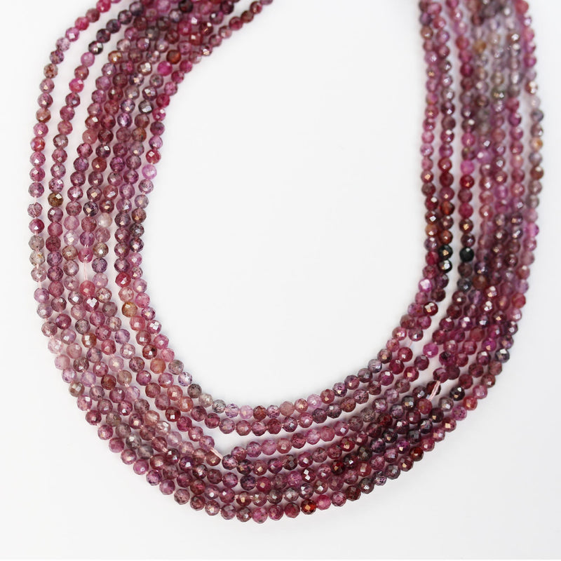 Natural Multicolor Ruby, 3mm faceted round natural gemstone beads, 150beads, 15.5 inch , 0.6mm hole