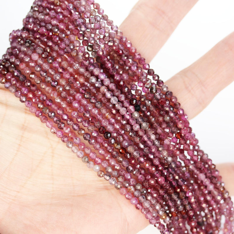 Natural Multicolor Ruby, 3mm faceted round natural gemstone beads, 150beads, 15.5 inch , 0.6mm hole