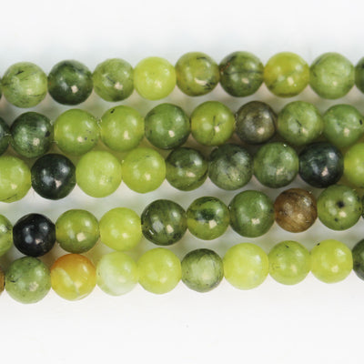 Natural Green Jade, 4mm Green Round Gemstone Strand, 15.5 inch , about 85 beads , 0.6mm hole