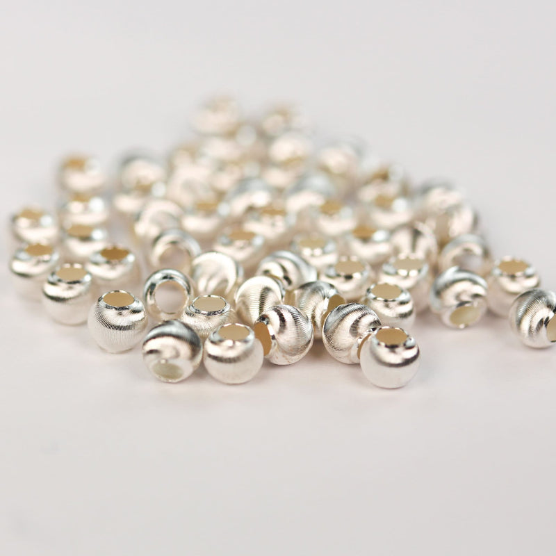 4/6/7mm spacer beads 925 sterling silver jewellery findings, round shiny ball beads