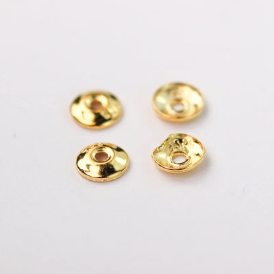 Bead caps 30pcs 18k gold on 925 sterling silver jewelry findings bead cap,4mm bead cap,1mm hole