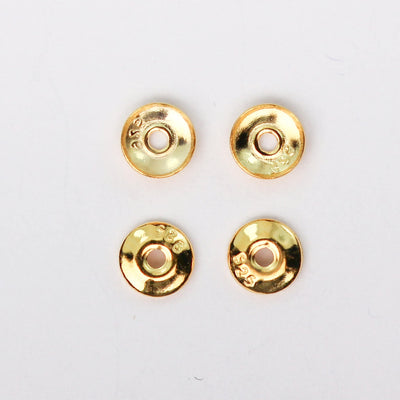 Bead caps 30pcs 18k gold on 925 sterling silver jewelry findings bead cap,4mm bead cap,1mm hole