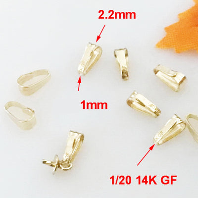 14k gold filled pendant bail 5pcs 2.2*5.3mm jewellery findings open bails,4.5*1.5mm inner size