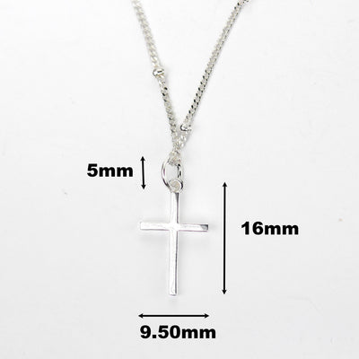 Charm 2pcs 9*16mm Holy Cross 925 Sterling Silver Jewellery Findings Charm Beads, Religious Cross Pendant, 5mm Closed Jump Ring