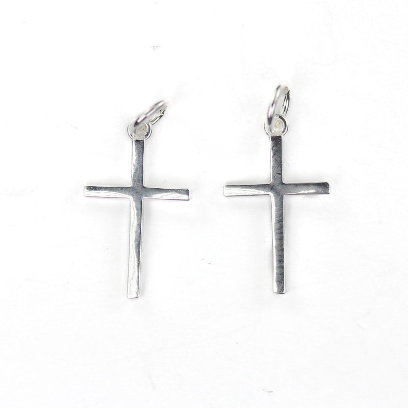 Charm 2pcs 9*16mm Holy Cross 925 Sterling Silver Jewellery Findings Charm Beads, Religious Cross Pendant, 5mm Closed Jump Ring