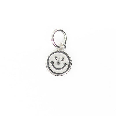 Charms 2pcs 925 sterling silver jewellery findings smiley face emoji charm beads , 8mm button