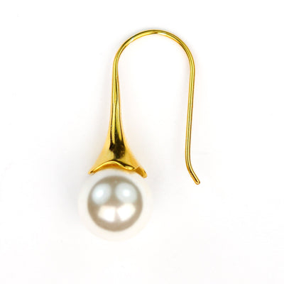 2pcs Jewellery Findings Trumpet Earwire, 18K Gold Vermeil, 26mm cone fishhook with half pin for half drilled beads