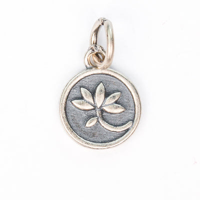 Charms 2pcs 925 sterling silver jewellery findings lotus charm beads, 9mm button 5mm closed jump ring